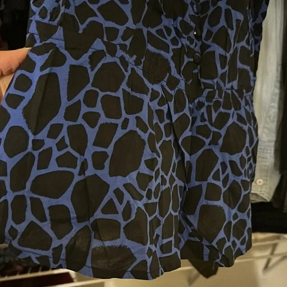 Blue and Black Patterned Women's top - Picture 3 of 3